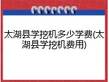 太湖县学挖机多少学费(太湖县学挖机费用)