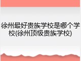 徐州最好贵族学校是哪个学校(徐州顶级贵族学校)