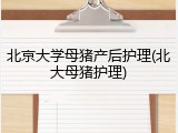 北京大学母猪产后护理(北大母猪护理)