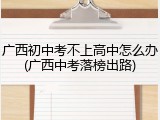 广西初中考不上高中怎么办(广西中考落榜出路)