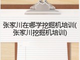 张家川在哪学挖掘机培训(张家川挖掘机培训)