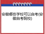 安徽哪些学校可以自考(安徽自考院校)