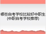 哪些自考学校比较好中职生(中职自考学校推荐)
