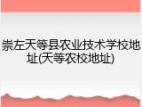 崇左天等县农业技术学校地址(天等农校地址)
