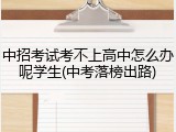 中招考试考不上高中怎么办呢学生(中考落榜出路)