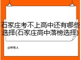 石家庄考不上高中还有哪些选择(石家庄高中落榜选择)