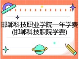邯郸科技职业学院一年学费(邯郸科技职院学费)