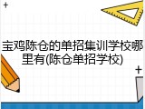 宝鸡陈仓的单招集训学校哪里有(陈仓单招学校)