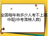 全国每年有多少人考不上高中呢(中考落榜人数)