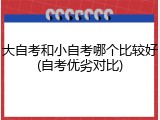 大自考和小自考哪个比较好(自考优劣对比)