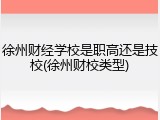 徐州财经学校是职高还是技校(徐州财校类型)