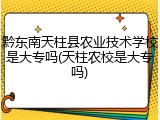 黔东南天柱县农业技术学校是大专吗(天柱农校是大专吗)