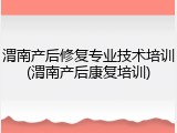渭南产后修复专业技术培训(渭南产后康复培训)
