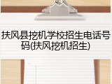 扶风县挖机学校招生电话号码(扶风挖机招生)