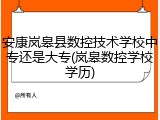 安康岚皋县数控技术学校中专还是大专(岚皋数控学校学历)