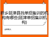 新乡延津县找单招集训的机构有哪些(延津单招集训机构)