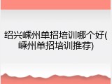 绍兴嵊州单招培训哪个好(嵊州单招培训推荐)