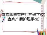 宜宾哪里有产后护理学校(宜宾产后护理学校)