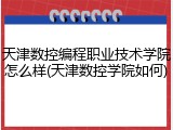 天津数控编程职业技术学院怎么样(天津数控学院如何)
