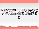 哈尔滨双城单招集训学校怎么报名(哈尔滨双城单招报名)