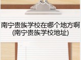 南宁贵族学校在哪个地方啊(南宁贵族学校地址)
