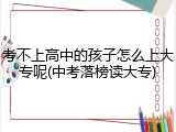 考不上高中的孩子怎么上大专呢(中考落榜读大专)