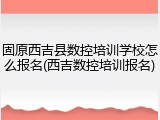 固原西吉县数控培训学校怎么报名(西吉数控培训报名)