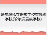 哈尔滨私立贵族学校有哪些学校(哈尔滨贵族学校)