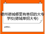 德州德城哪里有单招的大专学校(德城单招大专)