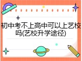 初中考不上高中可以上艺校吗(艺校升学途径)