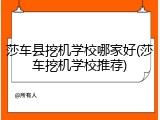 莎车县挖机学校哪家好(莎车挖机学校推荐)