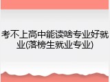 考不上高中能读啥专业好就业(落榜生就业专业)