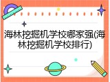 海林挖掘机学校哪家强(海林挖掘机学校排行)