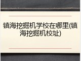 镇海挖掘机学校在哪里(镇海挖掘机校址)