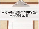 自考学校是哪个职中毕业(自考职中毕业)
