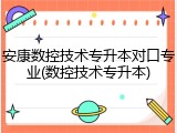 安康数控技术专升本对口专业(数控技术专升本)