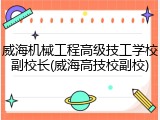 威海机械工程高级技工学校副校长(威海高技校副校)
