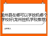 龙州县在哪可以学挖机哪个学校好(龙州挖机学校推荐)