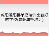 咸阳泾阳县单招培训比较好的学校(咸阳单招培训)
