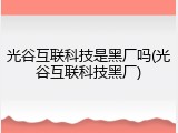 光谷互联科技是黑厂吗(光谷互联科技黑厂)
