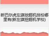 新巴尔虎左旗挖掘机技校哪里有(新左旗挖掘机学校)