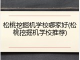 松桃挖掘机学校哪家好(松桃挖掘机学校推荐)