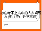 枣庄考不上高中的人多吗现在(枣庄高中升学率低)