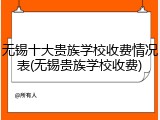 无锡十大贵族学校收费情况表(无锡贵族学校收费)