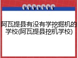 阿瓦提县有没有学挖掘机的学校(阿瓦提县挖机学校)