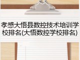 孝感大悟县数控技术培训学校排名(大悟数控学校排名)