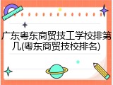 广东粤东商贸技工学校排第几(粤东商贸技校排名)