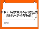 新乡产后修复师培训哪里好(新乡产后修复培训)