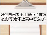 好怕自己考不上高中了该怎么办呀(考不上高中怎么办)