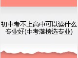 初中考不上高中可以读什么专业好(中考落榜选专业)